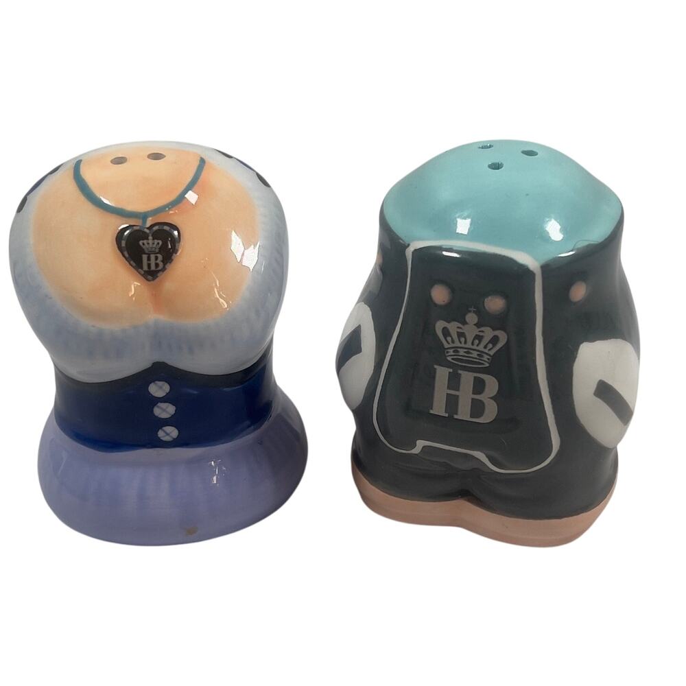 Hofbrauhaus Munchen Salt & Pepper Shaker Lederhose und Dirndl Barvarian Bodice